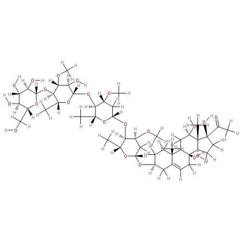 12-O-deacylmetaplexigenin 3-O-beta-D-glucopyranosyl-(1->4)-beta-D-thevetopyranosyl-(1->4)-beta-D-oleandropyranosyl-(1->4)-beta-D-cymaropyranose