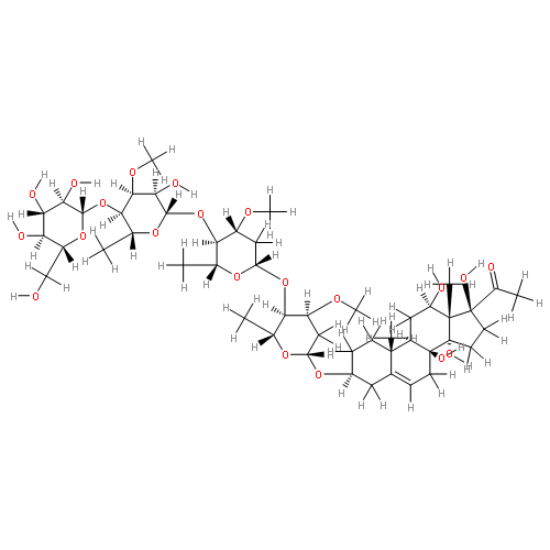 12-O-deacylmetaplexigenin 3-O-beta-D-glucopiranosyl-(1->4)-beta-D-thevetopyranosyl-(1->4)-beta-D-oleandropyranosyl-(1->4)-beta-D-cymaropyranose