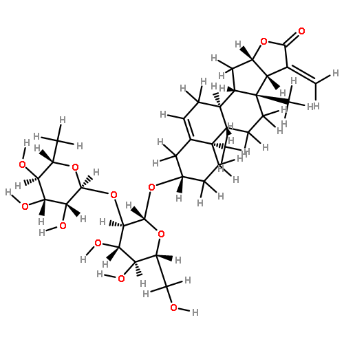 (3beta,16beta)-3,16-dihydroxypregna-5,20-diene-20-carboxylic acid gamma-lactone 3-O-alpha-L-rhamnopyranosyl(1->2)-beta-D-glucopyranoside