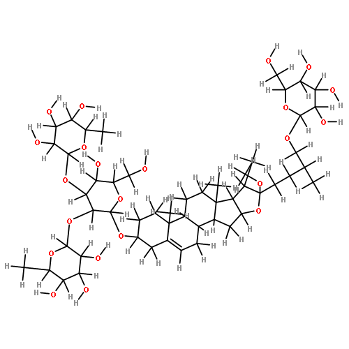 (3beta,22R,25R)-26-(beta-D-glucopyranosyloxy)-22-methoxyfurost-5-en-3-yl 6-deoxy-alpha-L-mannopyranosyl-(1->2)-[6-deoxy-alpha-L-mannopyranosyl-(1->3)]-beta-D-glucopyranoside