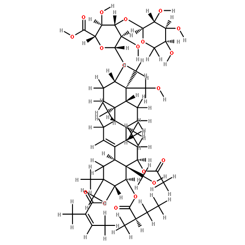 3beta-O-{alpha-L-arabinopyranosyl-(1->3)-beta-D-glucuronopyranosyl}-16alpha-acetoxy-21beta-{(Z)-2-methylbut-2-enoyloxy}-22alpha-(2-methylbutanoyloxy)-23,28-diihydroxyolean-12-ene