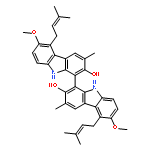 6,6'-dimethoxy-3,3'-dimethyl-5,5'-bis(3-methylbut-2-en-1-yl)[1,1'-bi-9H-carbazole]2,2'-diol