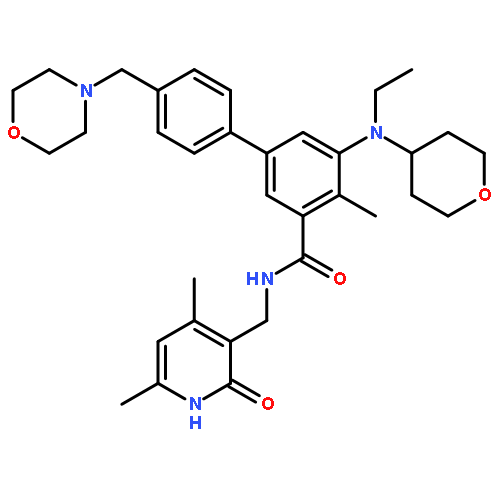 N-[(4,6-dimethyl-2-oxo-1H-pyridin-3-yl)methyl]-3-[ethyl(oxan-4-yl)amino]-2-methyl-5-[4-(morpholin-4-ylmethyl)phenyl]benzamide