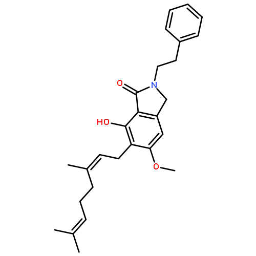 (E)-6-(3,7-dimethylocta-2,6-dienyl)-7-hydroxy-5-methoxy-2-phenethylisoindolin-1-one