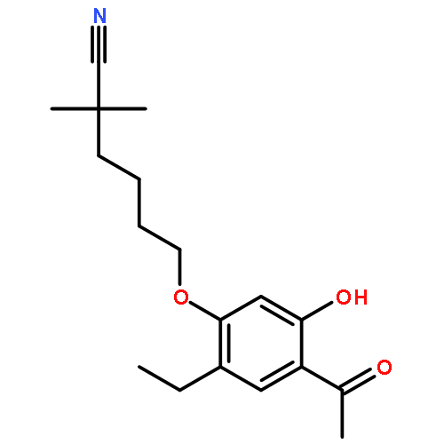 6-(4-ACETYL-2-ETHYL-5-HYDROXYPHENOXY)-2,2-DIMETHYLHEXANENITRILE