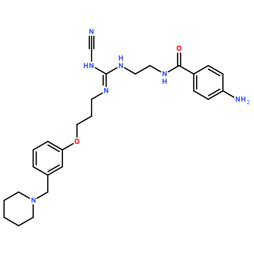 Benzamide,4-amino-N-[2-[[(cyanoamino)[[3-[3-(1-piperidinylmethyl)phenoxy]propyl]imino]methyl]amino]ethyl]-