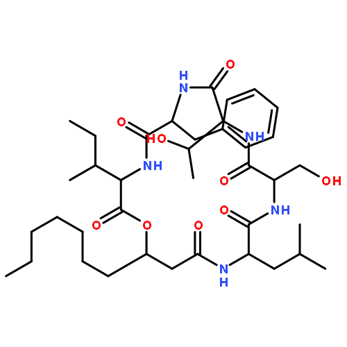 Cyclo(3-hydroxydecanoyl-D-leucyl-L-seryl-L-threonyl-D-phenylalanyl-L-isoleucyl)