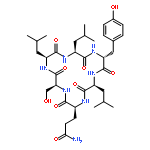 Cyclo(L-glutaminyl-L-seryl-L-leucyl-L-leucyl-D-tyrosyl-L-leucyl)