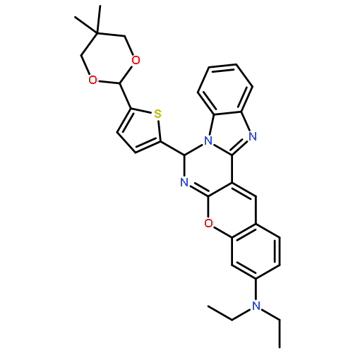 5,5-dimethyl-2-{5-(9-diethylamino-5H-7-oxa-4b,6,13-triazaindeno[2,1-a]anthracen-5-yl)thiophen-2-yl}-1,3-dioxane