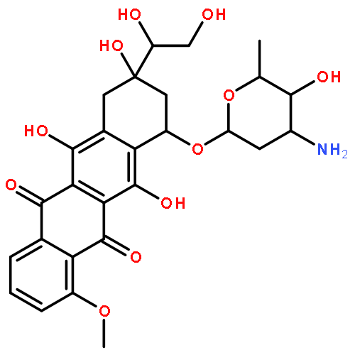 5,12-Naphthacenedione,10-[(3-amino-2,3,6-trideoxy-a-L-lyxo-hexopyranosyl)oxy]-8-(1,2-dihydroxyethyl)-7,8,9,10-tetrahydro-6,8,11-trihydroxy-1-methoxy-