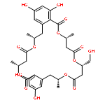 5H,9H,13H,21H,25H-Dibenzo[k,u][1,5,9,15,19]pentaoxacyclotetracosin-5,9,13,21,25-pentone,7,8,11,12,15,16,23,24,27,28-decahydro-2,4,18,20-tetrahydroxy-11-(hydroxymethyl)-7,15,23,27-tetramethyl-,(7R,11S,15R,23R,27R)-