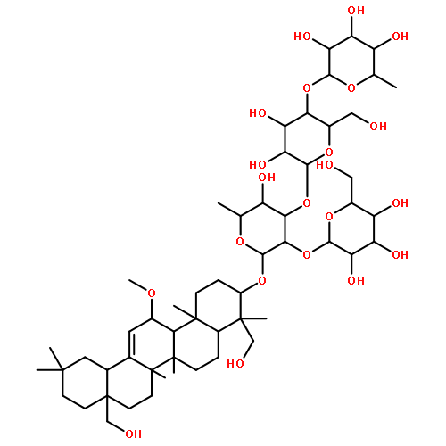 b-D-Galactopyranoside, (3b,4a,11a)-23,28-dihydroxy-11-methoxyolean-12-en-3-yl O-6-deoxy-a-L-mannopyranosyl-(1®4)-O-b-D-glucopyranosyl-(1®3)-O-[b-D-glucopyranosyl-(1®2)]-6-deoxy-