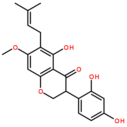 4H-1-Benzopyran-4-one,3-(2,4-dihydroxyphenyl)-2,3-dihydro-5-hydroxy-7-methoxy-6-(3-methyl-2-buten-1-yl)-,(-)-