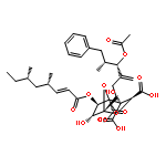 L-erythro-L-glycero-D-altro-7-Trideculo-7,4-furanosonicacid,2,7-anhydro-3,4-di-C-carboxy-8,9,10,12,13-pentadeoxy-10-methylene-12-(phenylmethyl)-,11-acetate 5-[(2E,4S,6S)-4,6-dimethyl-2-octenoate], (7S)-