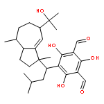 1,3-Benzenedicarboxaldehyde,2,4,6-trihydroxy-5-[(1R)-3-methyl-1-[(1R,3aR,4R,7R)-1,2,3,3a,4,5,6,7-octahydro-7-(1-hydroxy-1-methylethyl)-1,4-dimethyl-1-azulenyl]butyl]-