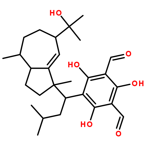 1,3-Benzenedicarboxaldehyde,2,4,6-trihydroxy-5-[(1R)-3-methyl-1-[(1R,3aR,4R,7R)-1,2,3,3a,4,5,6,7-octahydro-7-(1-hydroxy-1-methylethyl)-1,4-dimethyl-1-azulenyl]butyl]-