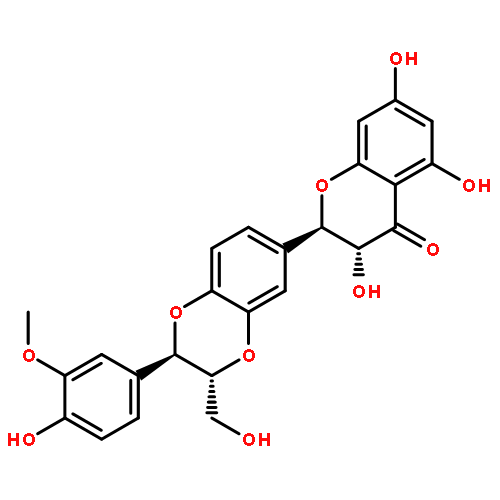 4H-1-Benzopyran-4-one,2-[(2S,3S)-2,3-dihydro-2-(4-hydroxy-3-methoxyphenyl)-3-(hydroxymethyl)-1,4-benzodioxin-6-yl]-2,3-dihydro-3,5,7-trihydroxy-, (2R,3R)-