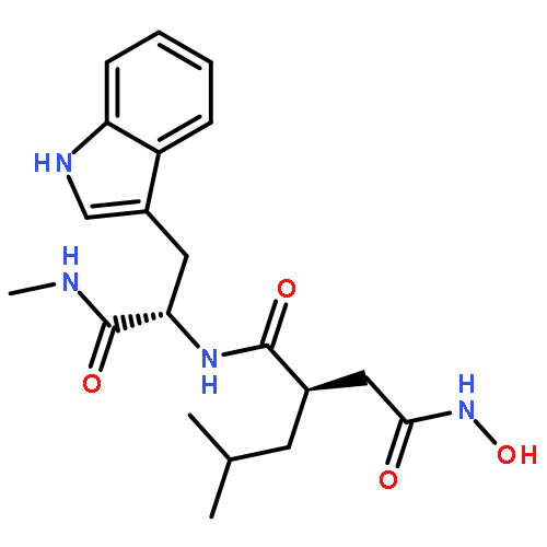 Butanediamide,N4-hydroxy-N1-[(1S)-1-(1H-indol-3-ylmethyl)-2-(methylamino)-2-oxoethyl]-2-(2-methylpropyl)-,(2R)-