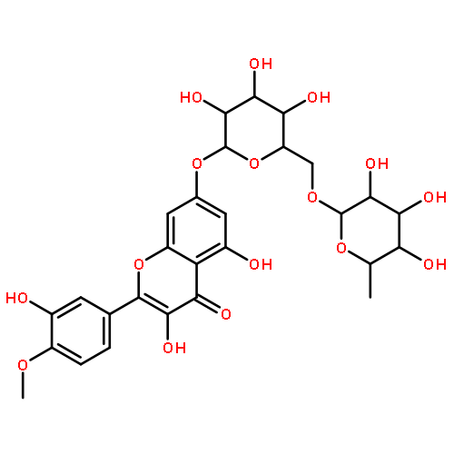 4H-1-Benzopyran-4-one,7-[[6-O-(6-deoxy-a-L-mannopyranosyl)-b-D-glucopyranosyl]oxy]-3,5-dihydroxy-2-(3-hydroxy-4-methoxyphenyl)-