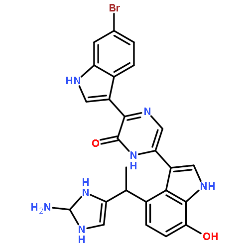 2(1H)-Pyrazinone,6-[4-[1-(2-amino-2,3-dihydro-1H-imidazol-4-yl)ethyl]-7-hydroxy-1H-indol-3-yl]-3-(6-bromo-1H-indol-3-yl)-