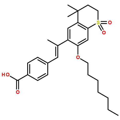 Benzoic acid,4-[(1E)-2-[7-(heptyloxy)-3,4-dihydro-4,4-dimethyl-1,1-dioxido-2H-1-benzothiopyran-6-yl]-1-propen-1-yl]-