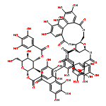 b-D-Glucopyranose, cyclic4,6-[(1S)-4,4',5,5',6,6'-hexahydroxy[1,1'-biphenyl]-2,2'-dicarboxylate]3-(3,4,5-trihydroxybenzoate), cyclic 1®2:2®1-ester with 5-[6-[[1,3-bis-O-(3,4,5-trihydroxybenzoyl)-b-D-glucopyranos-2-O-yl]carbonyl]-2,3,4-trihydroxyphenoxy]-2-(5-carboxy-2,3-dihydroxyphenoxy)-3,4-dihydroxybenzoicacid (9CI)