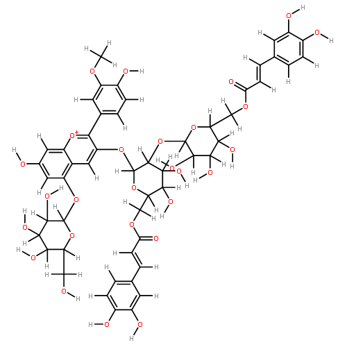 peonidin 3-(6'',6'''-dicaffeoylsophoroside) 5-glucoside