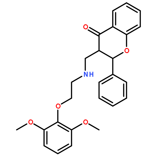 4H-1-Benzopyran-4-one,3-[[[2-(2,6-dimethoxyphenoxy)ethyl]amino]methyl]-2,3-dihydro-2-phenyl-