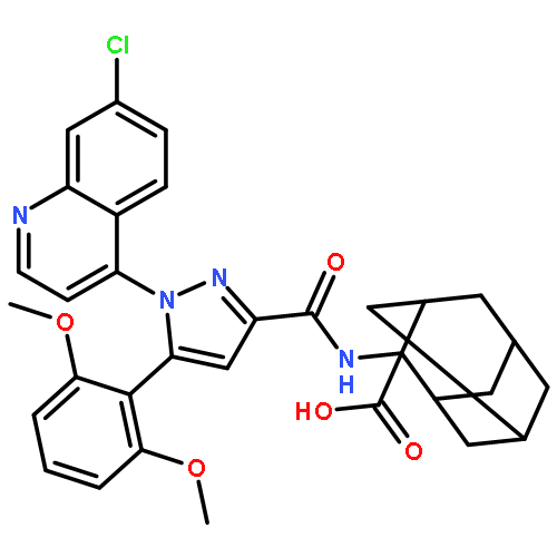 Tricyclo[3.3.1.13,7]decane-2-carboxylicacid,2-[[[1-(7-chloro-4-quinolinyl)-5-(2,6-dimethoxyphenyl)-1H-pyrazol-3-yl]carbonyl]amino]-