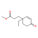 2-Cyclohexene-1-propanoic acid, 1-ethyl-4-oxo-, methyl ester, (±)-