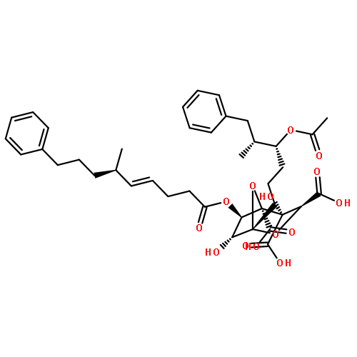 L-erythro-L-glycero-D-altro-7-Trideculo-7,4-furanosonicacid, 2,7-anhydro-3,4-di-C-carboxy-8,9,10,12,13-pentadeoxy-12-(phenylmethyl)-,11-acetate 5-[(4E,6R)-6-methyl-9-phenyl-4-nonenoate], (7S)-