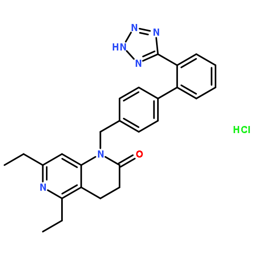 1,6-Naphthyridin-2(1H)-one,5,7-diethyl-3,4-dihydro-1-[[2'-(2H-tetrazol-5-yl)[1,1'-biphenyl]-4-yl]methyl]-,hydrochloride (1:1)