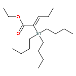 2-Pentenoic acid, 2-(tributylstannyl)-, ethyl ester, (E)-