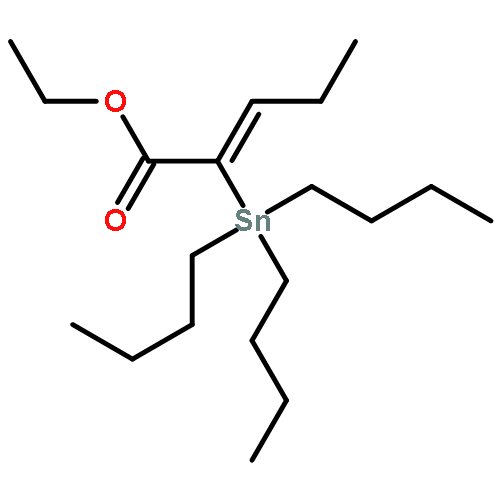 2-Pentenoic acid, 2-(tributylstannyl)-, ethyl ester, (E)-