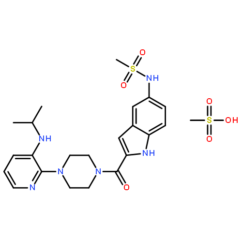 1-(5-Methanesulphonamido)-1H-indol-2-yl-carbonyl)-4-[3-(isopropylamino)-2-pyridinyl]piperazine