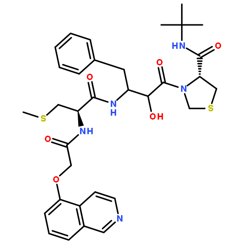 4-Thiazolidinecarboxamide,N-(1,1-dimethylethyl)-3-[(2S,3S)-2-hydroxy-3-[[(2R)-2-[[(5-isoquinolinyloxy)acetyl]amino]-3-(methylthio)-1-oxopropyl]amino]-1-oxo-4-phenylbutyl]-,(4R)-