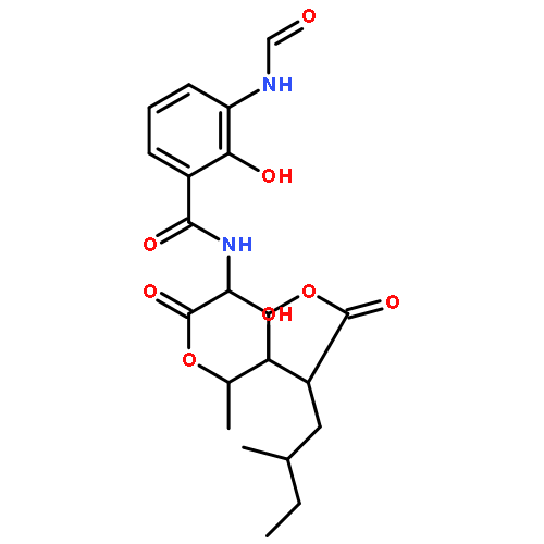 Benzamide,3-(formylamino)-2-hydroxy-N-[7-hydroxy-2,6-dimethyl-8-(2-methylbutyl)-4,9-dioxo-1,5-dioxonan-3-yl]-(9CI)