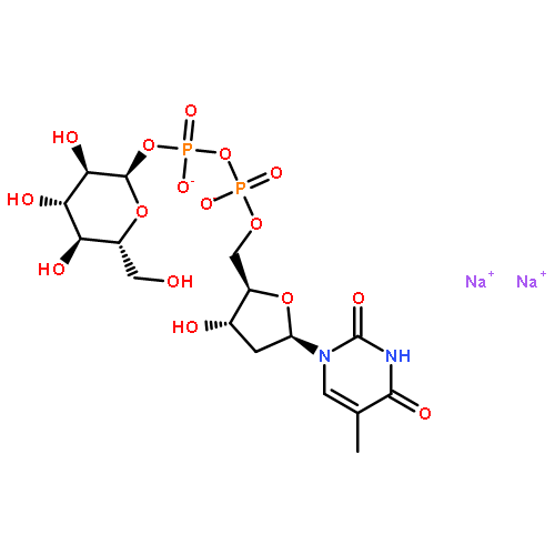 Thymidine5'-(trihydrogen diphosphate), P'-a-D-glucopyranosyl ester, disodium salt (9CI)