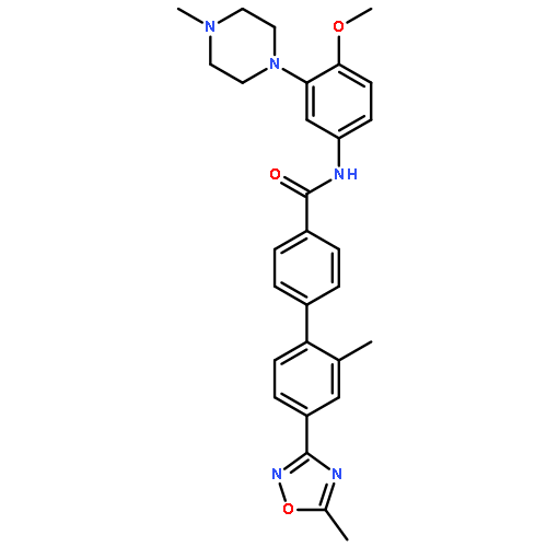 N-(4-Methoxy-3-(4-methylpiperazin-1-yl)phenyl)-2'-methyl-4'-(5-methyl-1,2,4-oxadiazol-3-yl)-[1,1'-biphenyl]-4-carboxamide