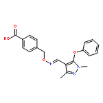 Benzoic acid,4-[[[(E)-[(1,3-dimethyl-5-phenoxy-1H-pyrazol-4-yl)methylene]amino]oxy]methyl]-