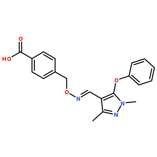 Benzoic acid,4-[[[(E)-[(1,3-dimethyl-5-phenoxy-1H-pyrazol-4-yl)methylene]amino]oxy]methyl]-