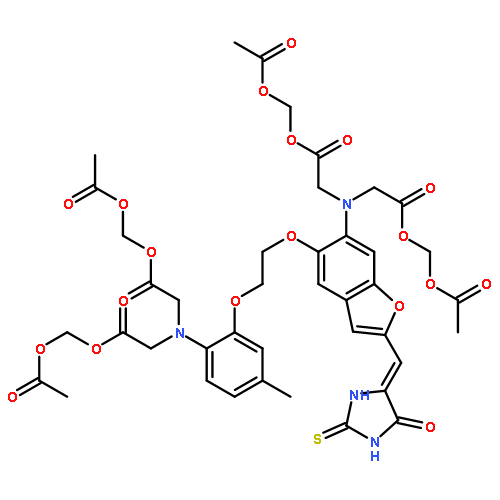 Glycine,N-[2-[(acetyloxy)methoxy]-2-oxoethyl]-N-[5-[2-[2-[bis[2-[(acetyloxy)methoxy]-2-oxoethyl]amino]-5-methylphenoxy]ethoxy]-2-[(5-oxo-2-thioxo-4-imidazolidinylidene)methyl]-6-benzofuranyl]-,(acetyloxy)methyl ester