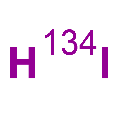 Iodine, isotope of mass134, at.