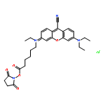 Xanthylium,9-cyano-3-(diethylamino)-6-[[6-[(2,5-dioxo-1-pyrrolidinyl)oxy]-6-oxohexyl]ethylamino]-,chloride (1:1)