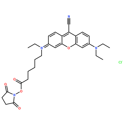 Xanthylium,9-cyano-3-(diethylamino)-6-[[6-[(2,5-dioxo-1-pyrrolidinyl)oxy]-6-oxohexyl]ethylamino]-,chloride (1:1)