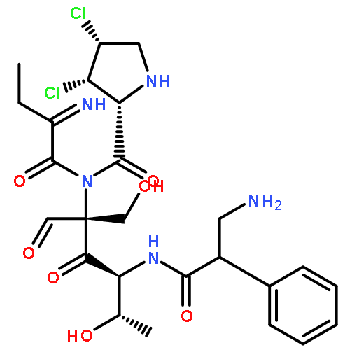 Cyclo[(3R)-3-phenyl-b-alanyl-L-allothreonyl-(3S,4R)-3,4-dichloro-L-prolyl-(2S)-2-aminobutanoyl-L-seryl](9CI)