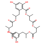 5H,9H,13H,21H,25H-Dibenzo[k,u][1,5,9,15,19]pentaoxacyclotetracosin-5,9,13,21,25-pentone,7,8,11,12,15,16,23,24,27,28-decahydro-2,4,18,20-tetrahydroxy-7,11,15,23,27-pentamethyl-,(7R,11R,15R,23R,27R)-