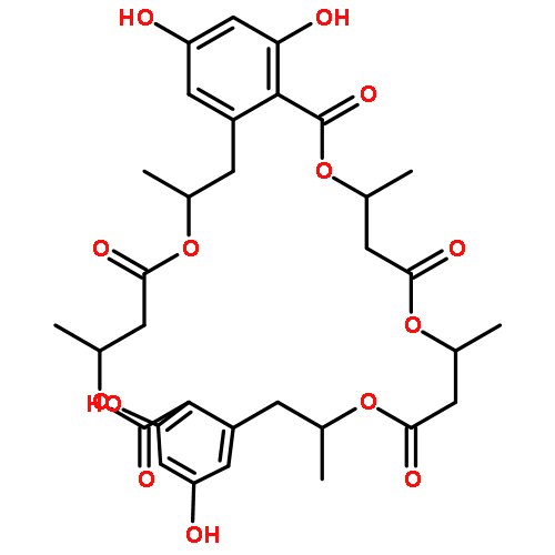 5H,9H,13H,21H,25H-Dibenzo[k,u][1,5,9,15,19]pentaoxacyclotetracosin-5,9,13,21,25-pentone,7,8,11,12,15,16,23,24,27,28-decahydro-2,4,18,20-tetrahydroxy-7,11,15,23,27-pentamethyl-,(7R,11R,15R,23R,27R)-