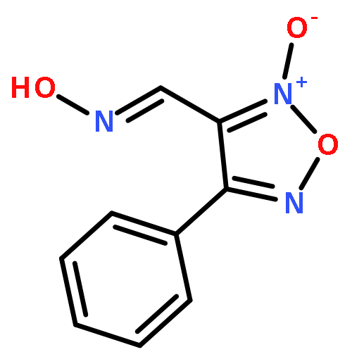 1,2,5-Oxadiazole-3-carboxaldehyde, 4-phenyl-, oxime, 2-oxide