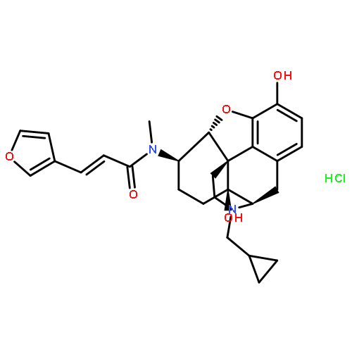 2-Propenamide, N-[(5a,6b)-17-(cyclopropylmethyl)-4,5-epoxy-3,14-dihydroxymorphinan-6-yl]-3-(3-furanyl)-N-methyl-,hydrochloride (1:1), (2E)-